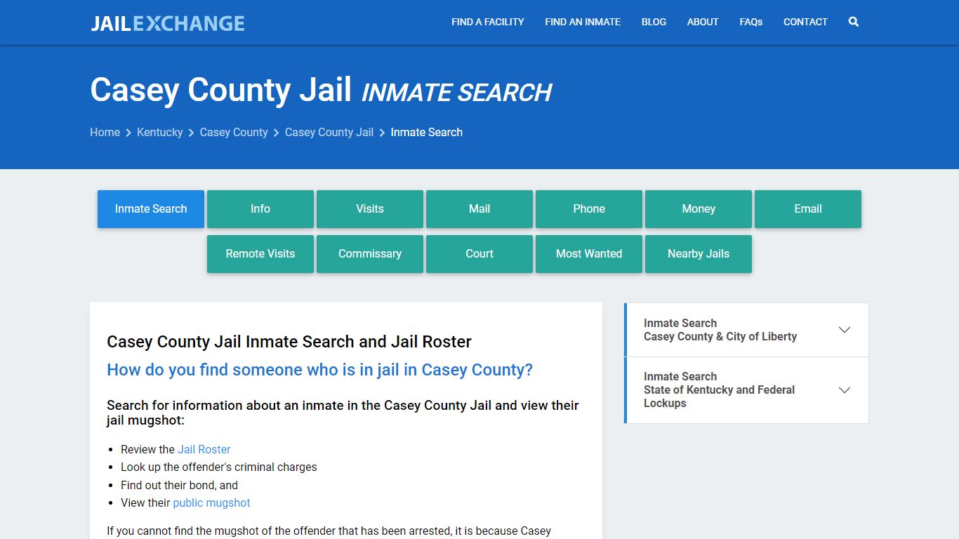 Inmate Search: Roster & Mugshots - Casey County Jail, KY